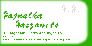 hajnalka haszonits business card